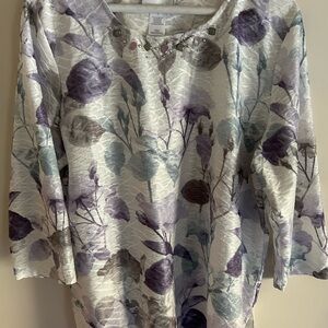 Alfred Dunner Purple and Blue Floral Blouse